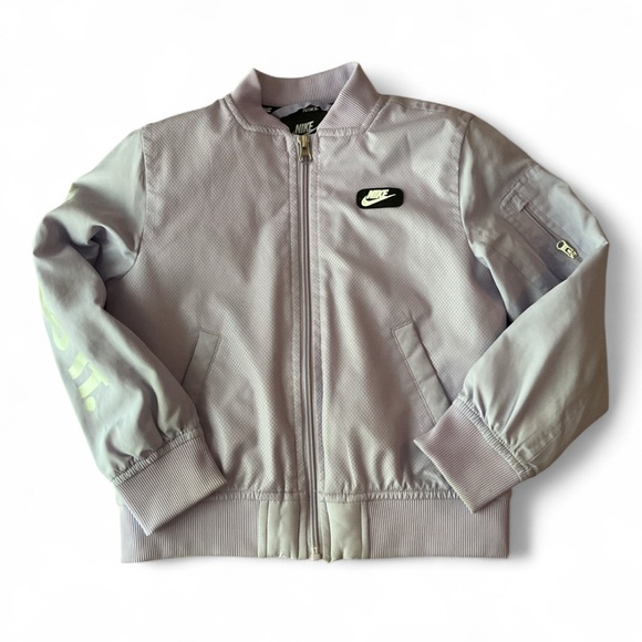 Nike bomber jacket light purple Agate style age 6-7 athletic Kidscore - Picture 1 of 10